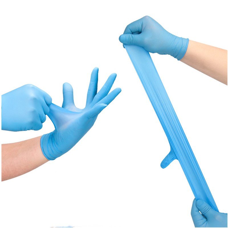 Медицинские нитриловые перчатки Одноразовые перчатки с тиснением на пальцах