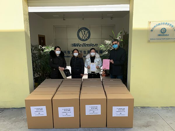 Февраль 2020: Wellmien Health Supplies передала маски народной больнице Тайсин