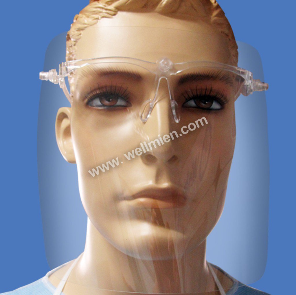 Одноразовая маска для лица с очками